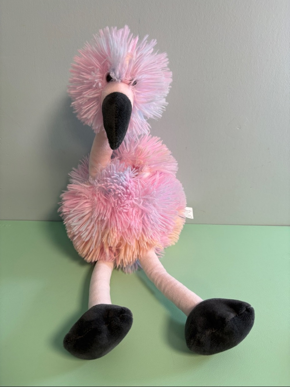 Pink Orange & Blue Flamingo Plush Stuffed Animal, Kids Plush Toy